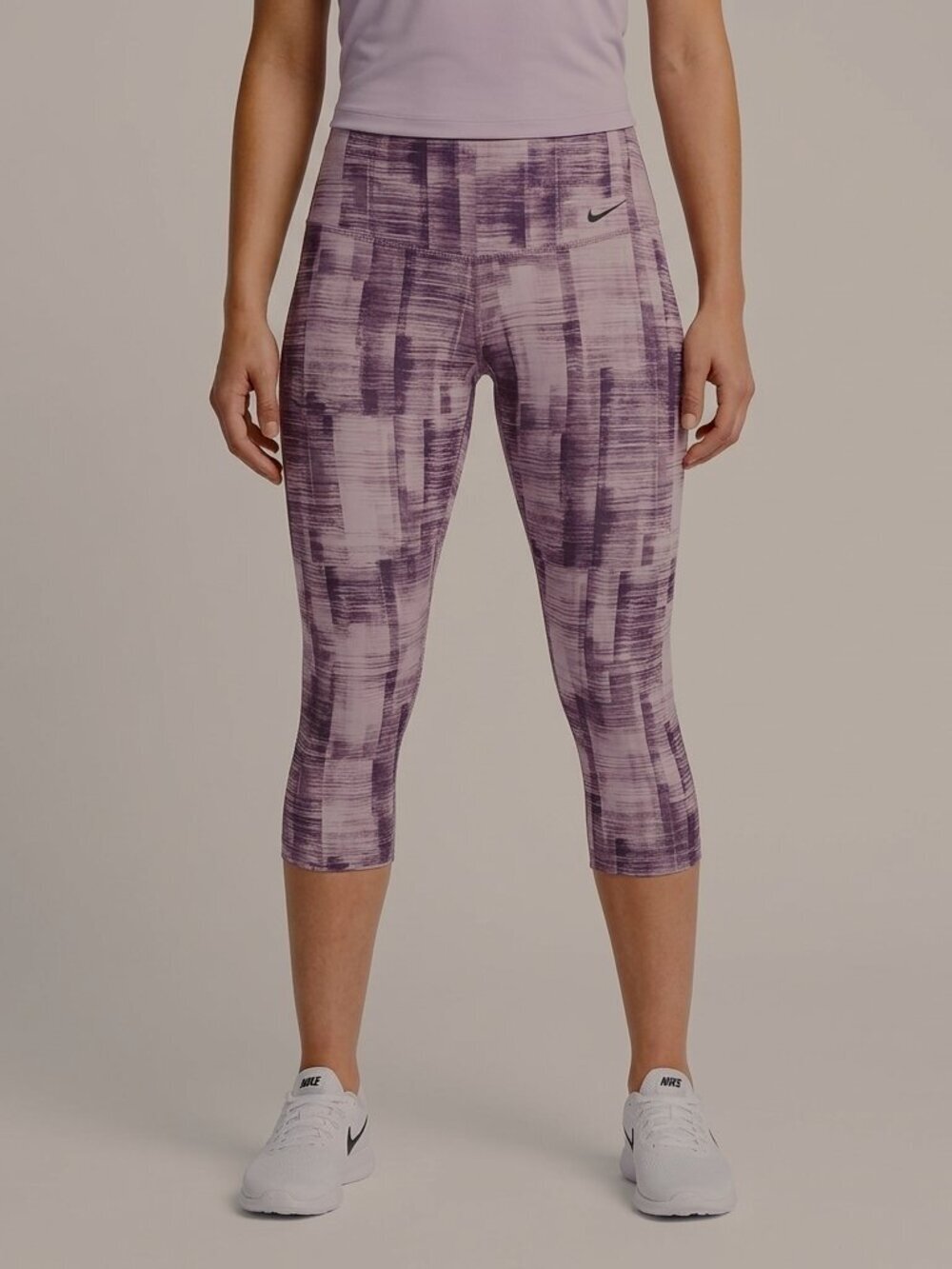 Nike Power Legend Dri Fit Cropped Leggings in Pink and Purple